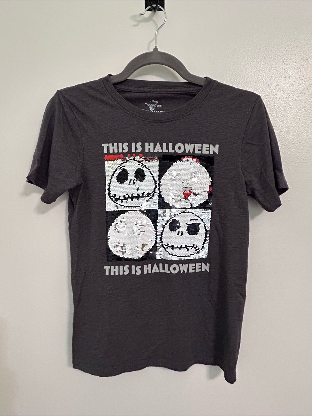 Disney Black 'This Is Halloween' Flip Sequin Tee